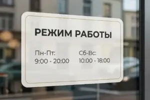 Табличка режима работы